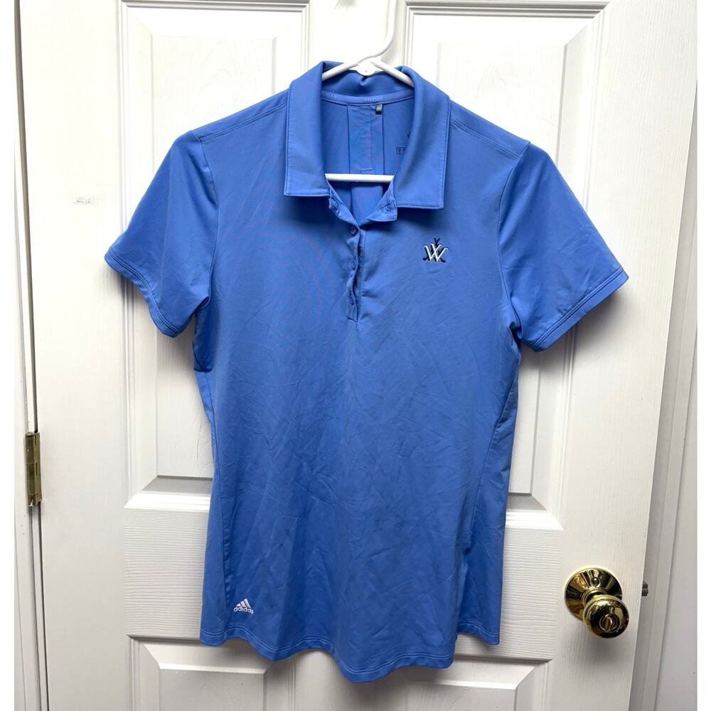 Adidas Prime Green Top Blue Golf Shirt, Quick Dry Polo, Women's Size M